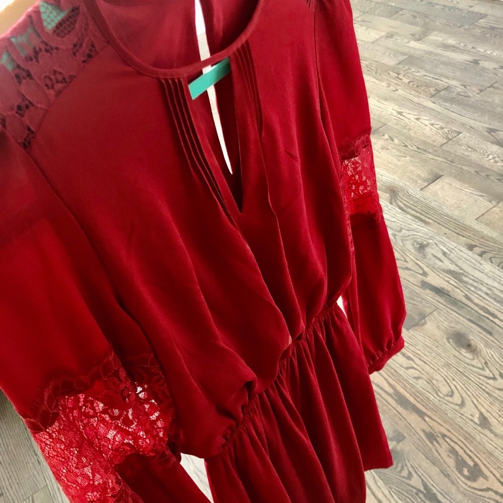 Express Long Sleeve Tie Fit And Flare Skater Dress